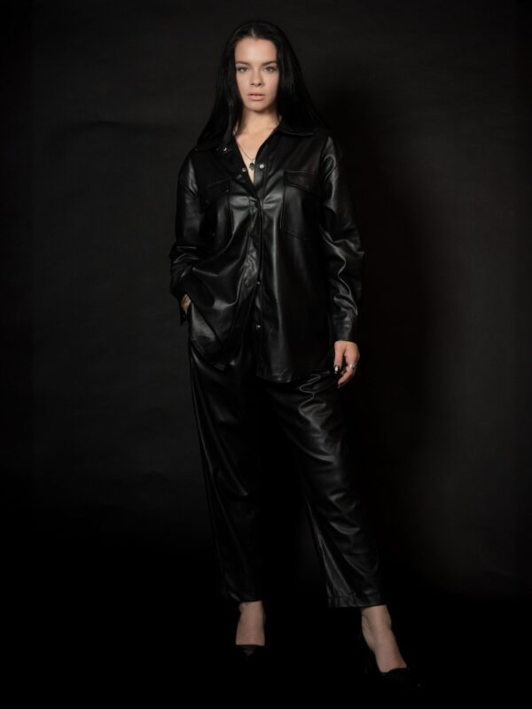 Black Suede Leather Set