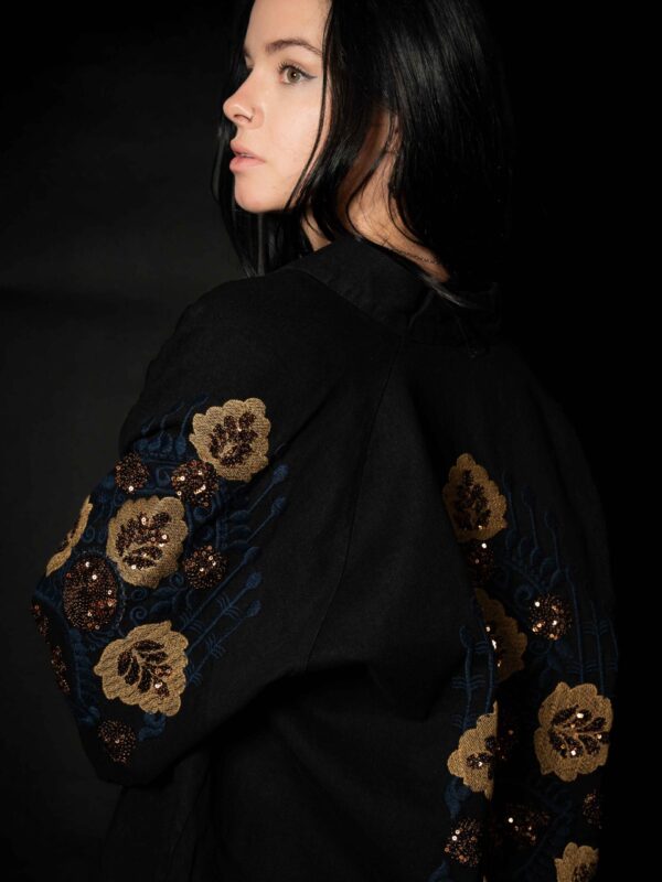 Denim Kimono Embroidered Jacket