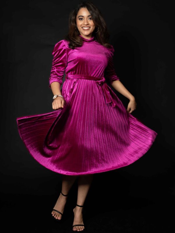 Fuchsia Velvet Noir Dress