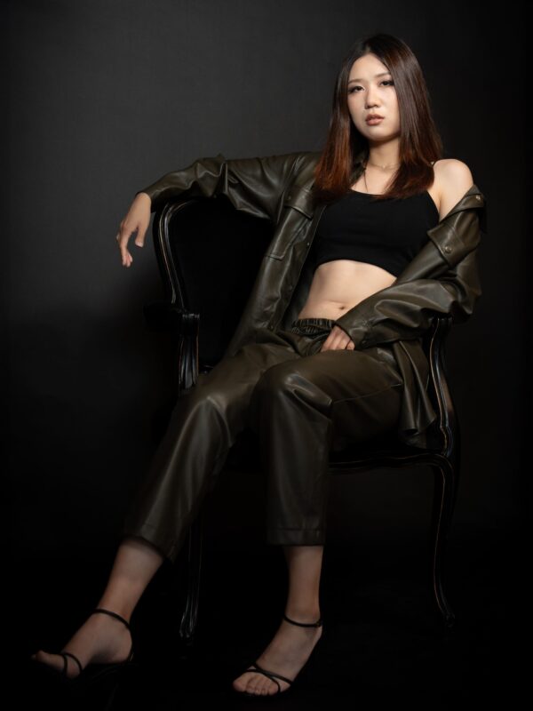 Olive Suede Leather Set