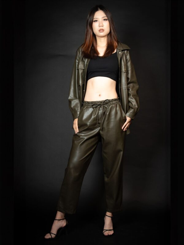 Olive Suede Leather Set(2)