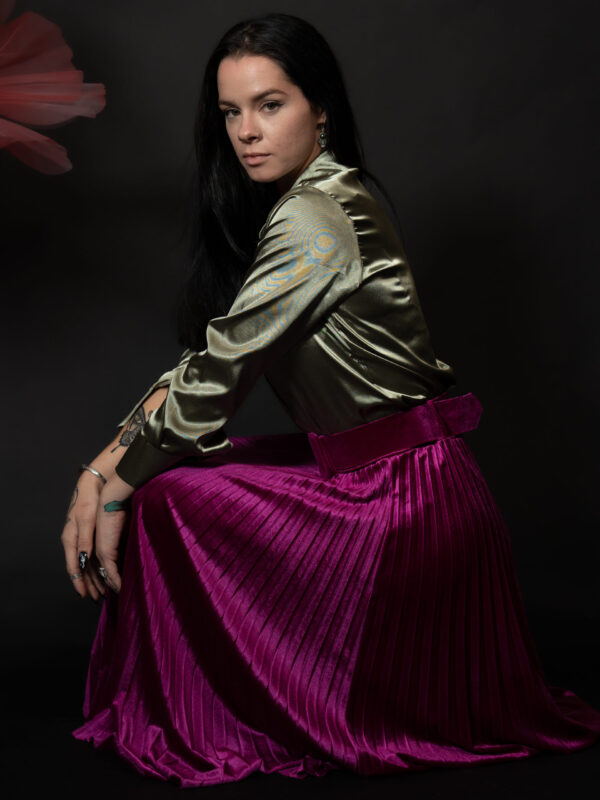 Oura Velvet Skirt - Fuchsia