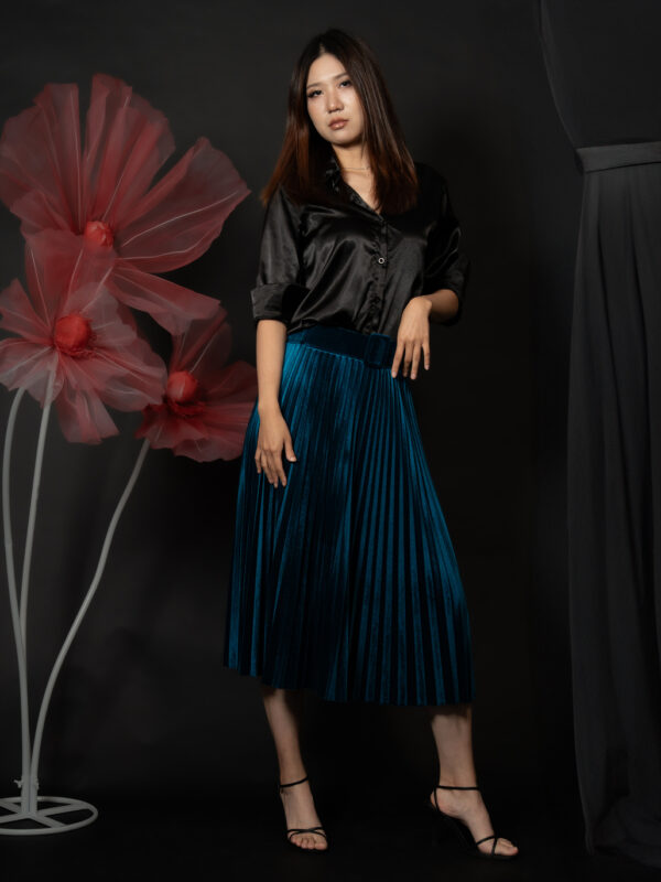 Black Satin Silk Shirt