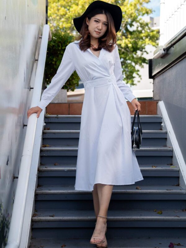 VictorianFlairDress-White