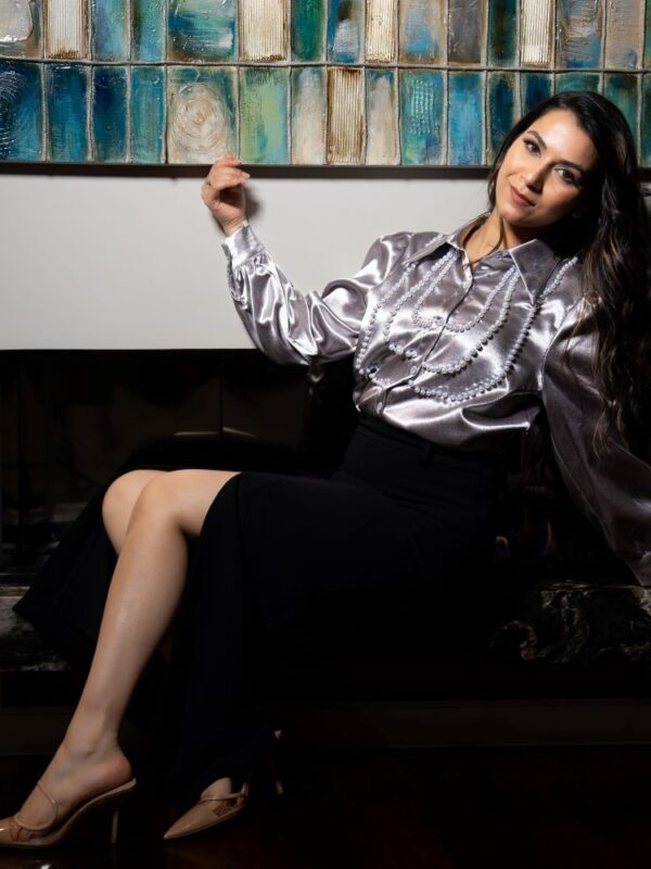 Pearl Grey Embellished Shirt