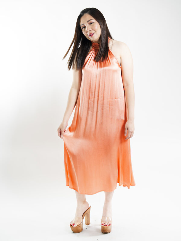 Salmon Silk Dress