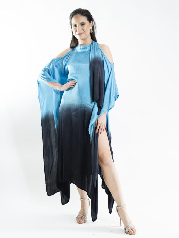 Silk Teal Ombre Kaftan