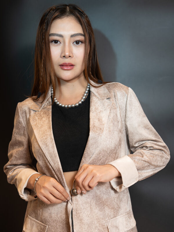 Beige Suede Blazer(1)