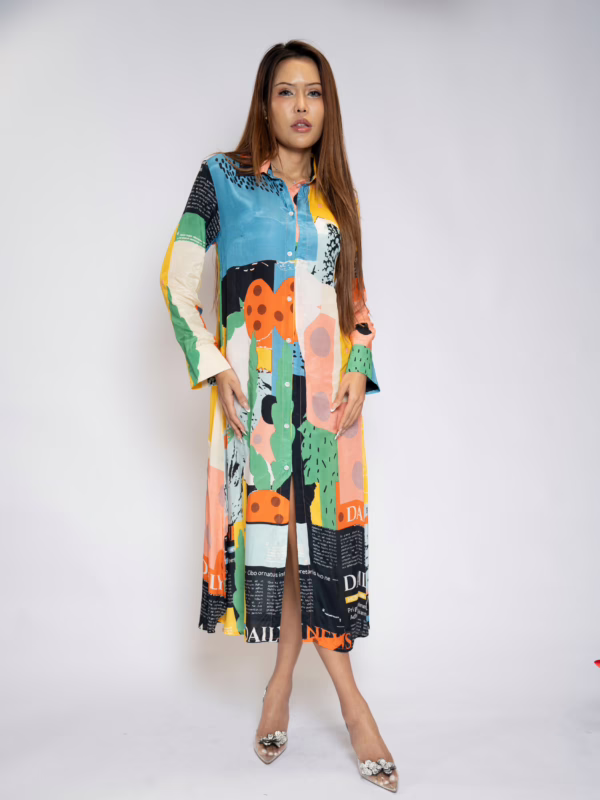 Color Splash Slit Dress(1)
