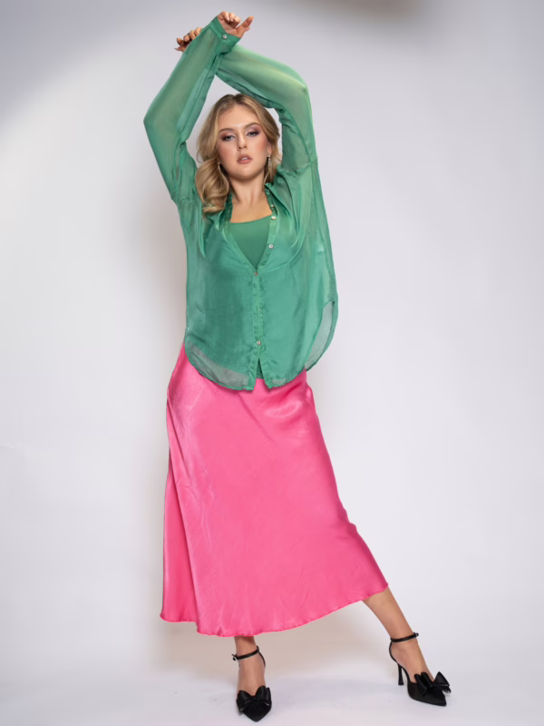 Luxe Rose Bias Skirt