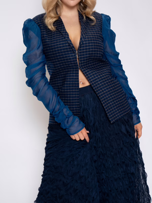 Indigo Elegance Jacket & Indigo Crinkle Maxi Skirt(1)