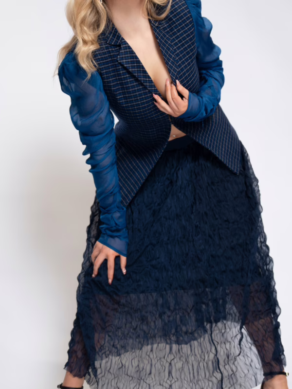 Indigo Elegance Jacket & Indigo Crinkle Maxi Skirt(4)