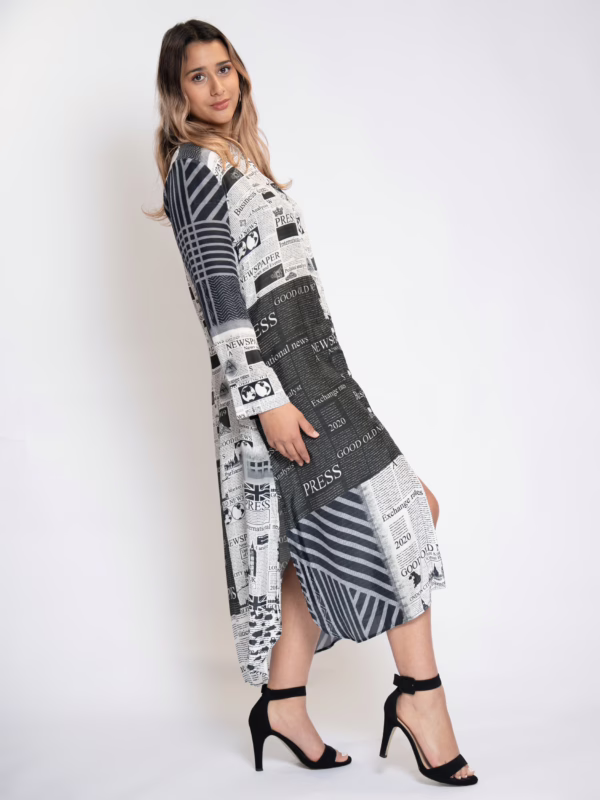Monochrome Newsprint Dress(1)