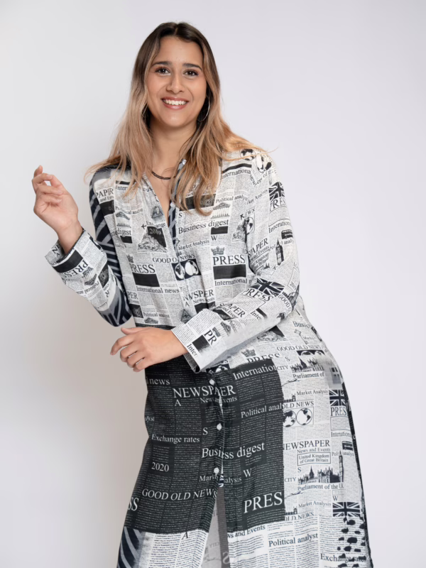 Monochrome Newsprint Dress(2)