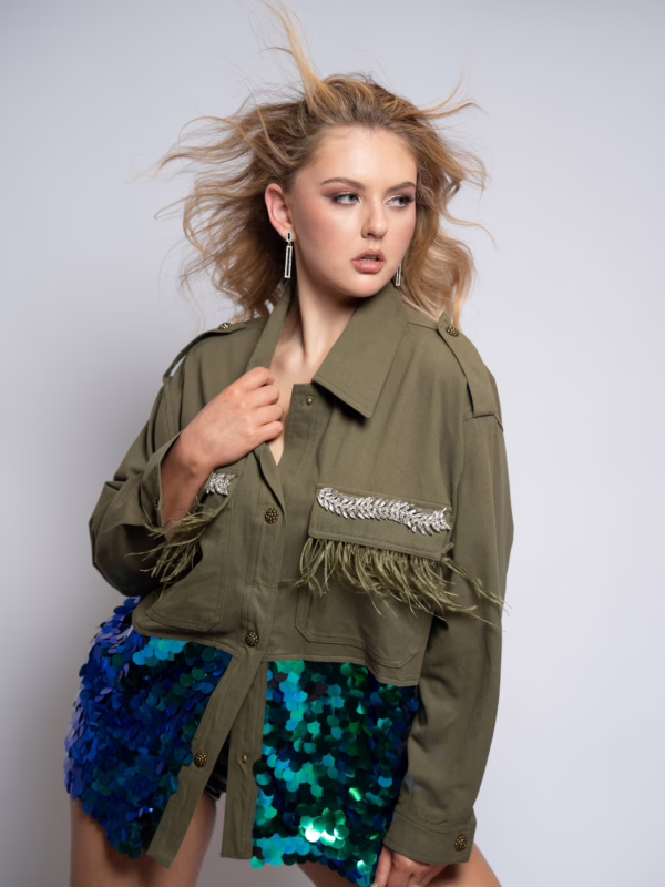 Olive Luxe Trooper Jacket(3)