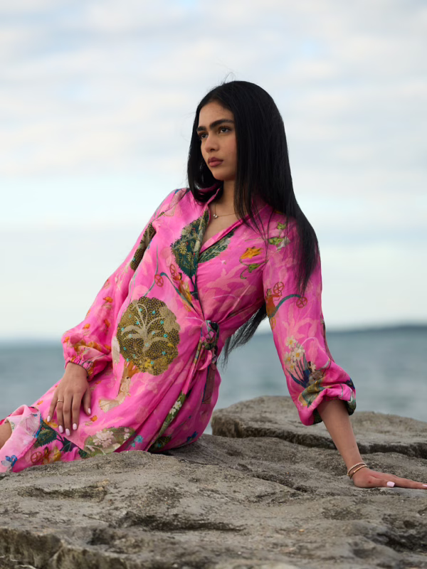 The Blush Breeze Wrap Dress.(2)