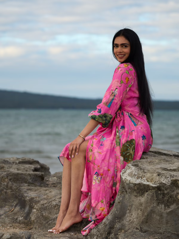 The Blush Breeze Wrap Dress(4)